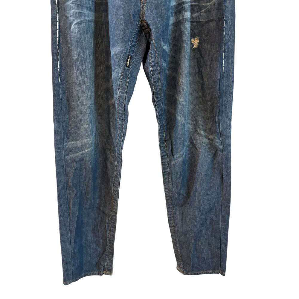 Vintage Parish Men’s Jeans Distressed Y2K Embroidered Baggy Size 40 x 33 - Picture 3 of 11